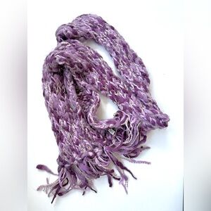 Lucky Brand purple chunky knit long scarf, 50% wool
